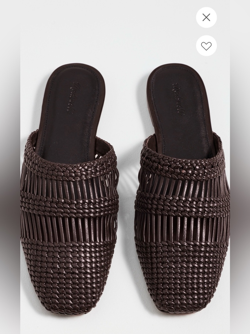 Madewell Mylie Woven Slip-On Mules in Dark Brown - Women's Shoes 9.5